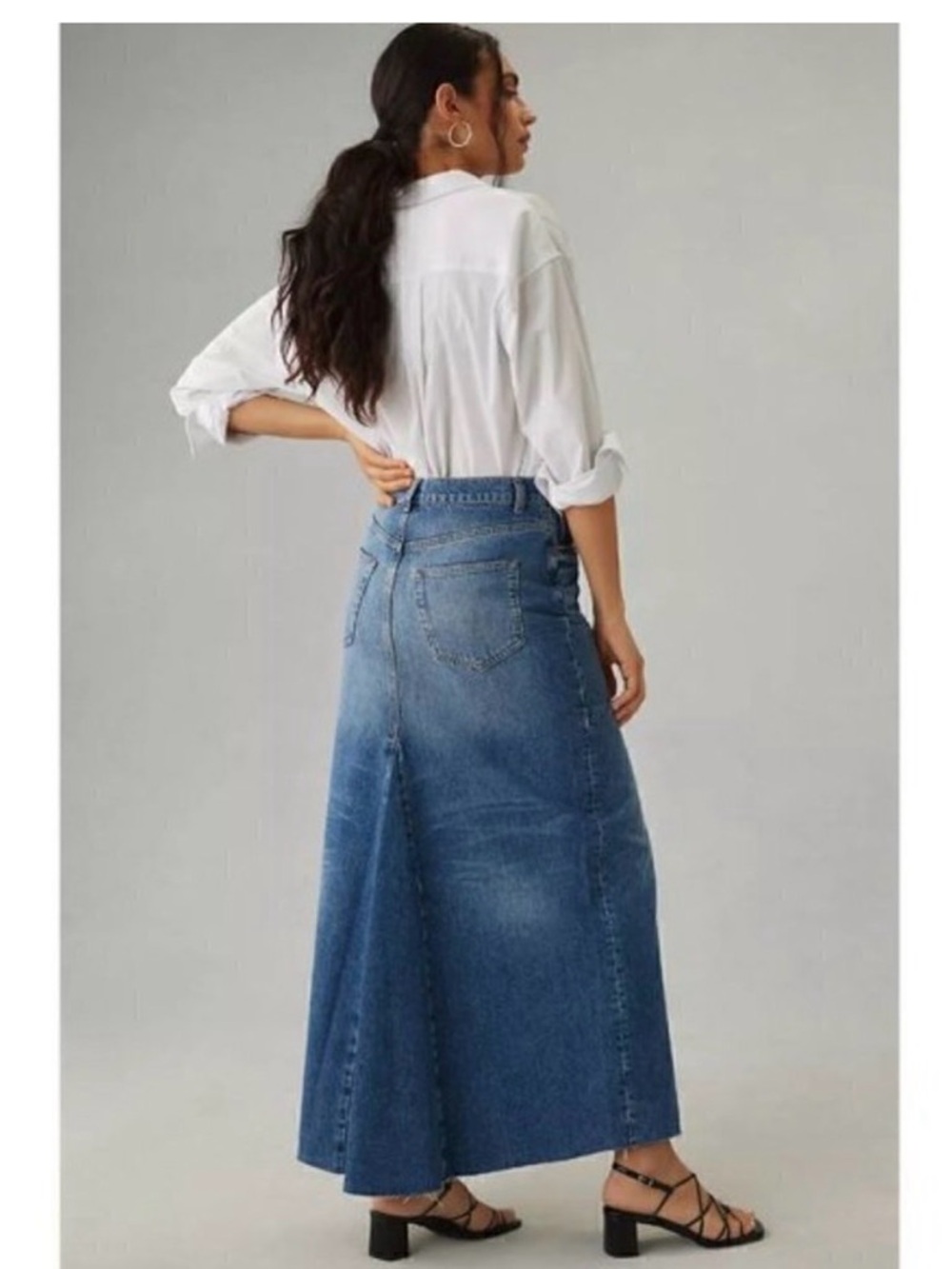 Reformation jeans Hemlock wash Tazz Denim Maxi Skirt - Picture 13 of 13